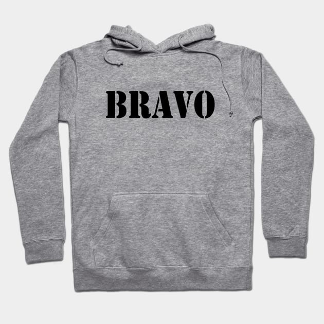 Bravo in black font, military style Hoodie by Ghostmooner